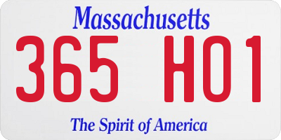 MA license plate 365HO1