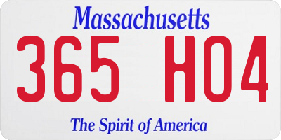 MA license plate 365HO4