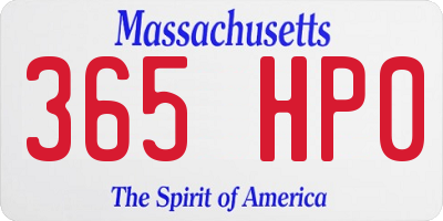 MA license plate 365HP0