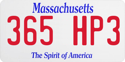 MA license plate 365HP3