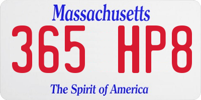 MA license plate 365HP8