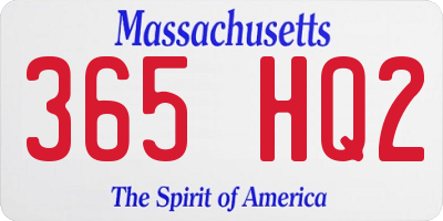 MA license plate 365HQ2