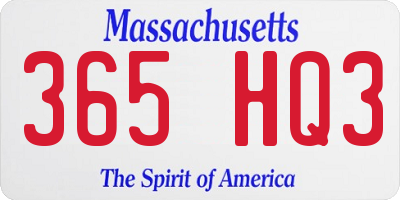 MA license plate 365HQ3