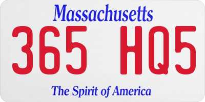 MA license plate 365HQ5