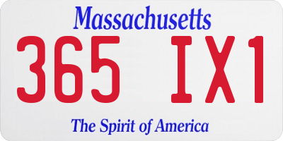 MA license plate 365IX1
