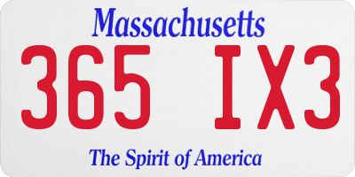 MA license plate 365IX3