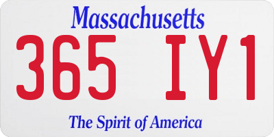 MA license plate 365IY1