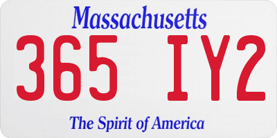 MA license plate 365IY2