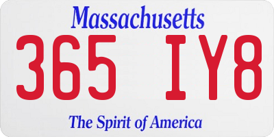 MA license plate 365IY8