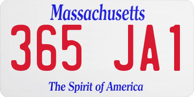 MA license plate 365JA1