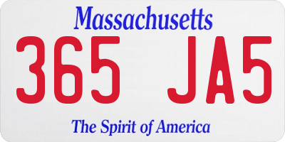 MA license plate 365JA5