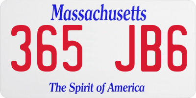 MA license plate 365JB6