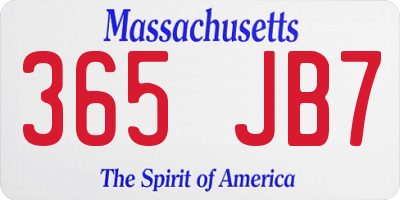 MA license plate 365JB7