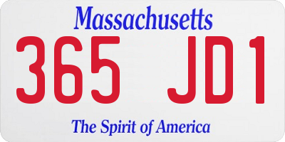 MA license plate 365JD1