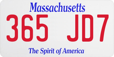 MA license plate 365JD7