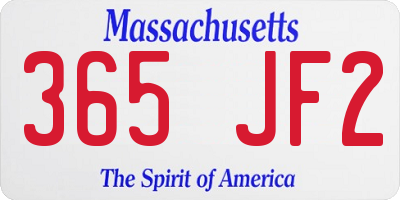 MA license plate 365JF2