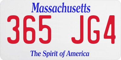 MA license plate 365JG4