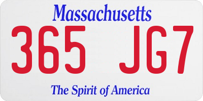 MA license plate 365JG7