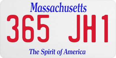 MA license plate 365JH1