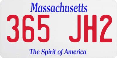 MA license plate 365JH2