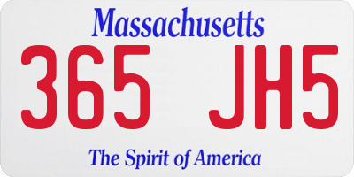 MA license plate 365JH5