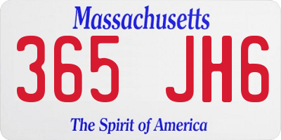 MA license plate 365JH6
