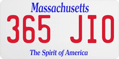 MA license plate 365JI0