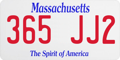 MA license plate 365JJ2