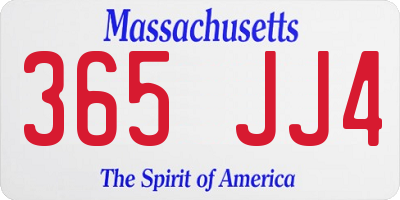 MA license plate 365JJ4