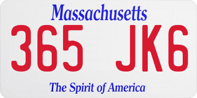 MA license plate 365JK6