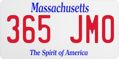 MA license plate 365JM0