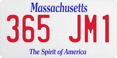 MA license plate 365JM1