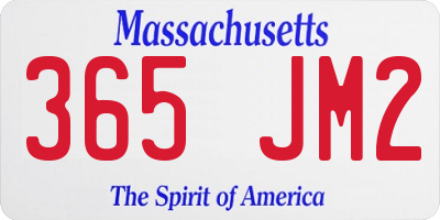 MA license plate 365JM2