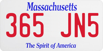MA license plate 365JN5