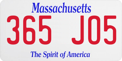 MA license plate 365JO5