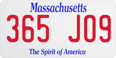 MA license plate 365JO9