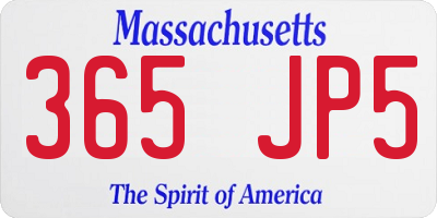 MA license plate 365JP5