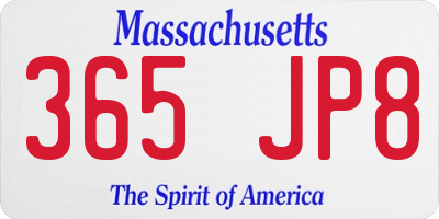 MA license plate 365JP8