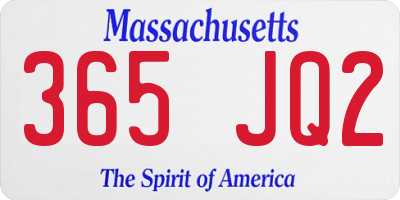 MA license plate 365JQ2