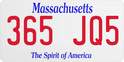 MA license plate 365JQ5