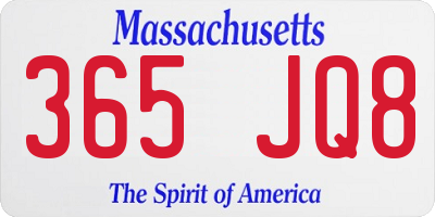 MA license plate 365JQ8
