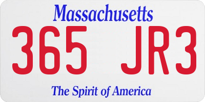 MA license plate 365JR3