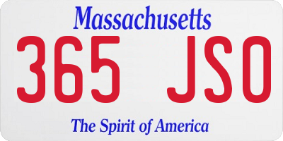 MA license plate 365JS0