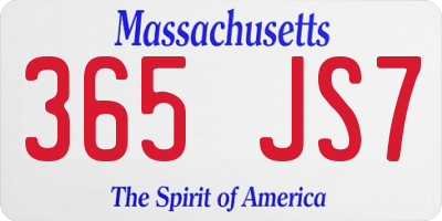 MA license plate 365JS7