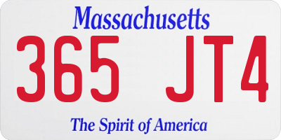 MA license plate 365JT4