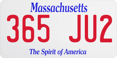 MA license plate 365JU2