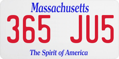 MA license plate 365JU5