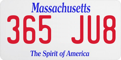 MA license plate 365JU8