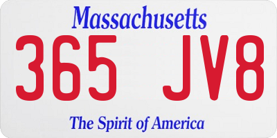MA license plate 365JV8