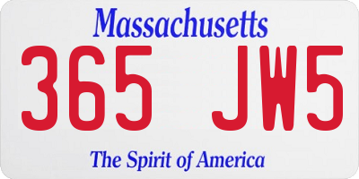 MA license plate 365JW5